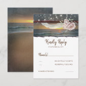 Beach Sunset Wedding RSVP Karte (Vorne/Hinten)
