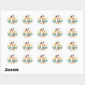 Beach Sunset Wedding Sticker (Blatt)