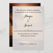 Beach Sunset Wedding Vows Erneuerende Einladung (Vorne/Hinten)