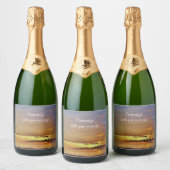 Beach Sunset Wine Label Schaumweinetikett (Flaschen)