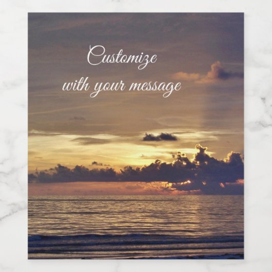 Beach Sunset Wine Label Weinetikett (Einzelnes Label)