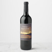 Beach Sunset Wine Label Weinetikett (Vorderseite)