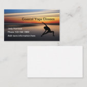 Beach Sunset Yoga Class Design Visitenkarte (Vorne/Hinten)