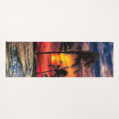 Beach Sunset Yoga Mat mit Palmen Yogamatte (Vorderseite (Horizontal))