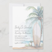 Beach Surf Baby an Bord Sommer Babydusche Einladung (Vorderseite)