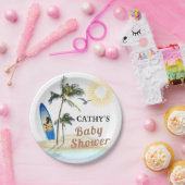 Beach Surf Baby Dusche 7" Rundpapier Platte Pappteller (Party)