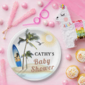 Beach Surf Baby Dusche 9" Rundpapier Platte Pappteller (Party)