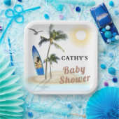 Beach Surf Baby Dusche 9" Square Papierplatte Pappteller (Party)