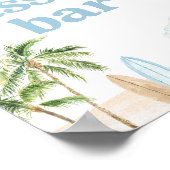 Beach Surf Baby Dusche Dessert Bar Sign Poster (Ecke)