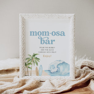 Beach Surf Baby Dusche Mimosa Bar Sign Poster