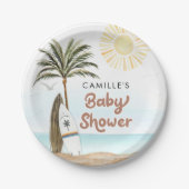 Beach Surf Baby Dusche Pappteller (Vorderseite)
