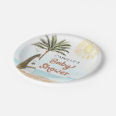 Beach Surf Baby Dusche Pappteller (Schrägansicht)