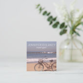 Beach Surf Bike Foto Tourismus Quadratische Visitenkarte (Stehend Vorderseite)