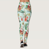 Beach Surf Christmas Party with Santa Claus Leggings (Rückseite)