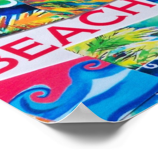Beach & Surf Collage Poster (Ecke)