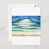 Beach Surf Ocean Waves Beach Deco Sonnenaufgang Postkarte (Vorne/Hinten)