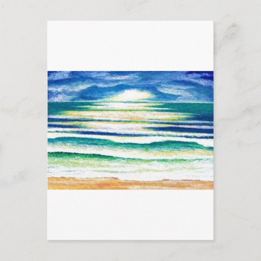Beach Surf Ocean Waves Beach Deco Sonnenaufgang Postkarte (Vorderseite)