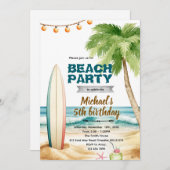 Beach surf theme invitation einladung (Vorne/Hinten)