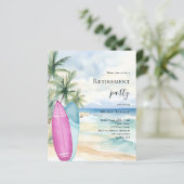 Beach Surfboards Ruhestand Party Einladung (Stehend Vorderseite)