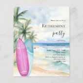 Beach Surfboards Ruhestand Party Einladung (Vorderseite)