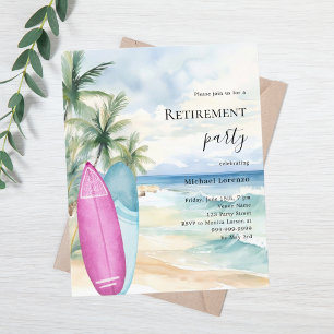 Beach Surfboards Ruhestand Party Einladung