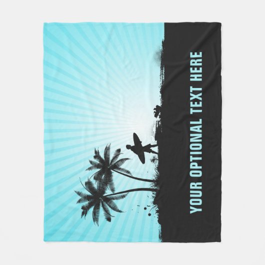 Beach Surfer angepasste Texttafeldecke Fleecedecke (Vorderseite)