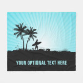 Beach Surfer angepasste Texttafeldecke Fleecedecke (Vorderseite (Horizontal))