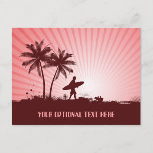 Beach Surfer benutzerdefinierte Textpostkarte Postkarte