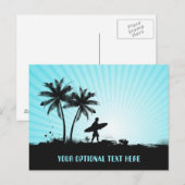 Beach Surfer benutzerdefinierte Textpostkarte Postkarte (Vorne/Hinten)