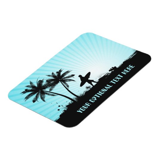 Beach Surfer benutzerdefinierter Textmagnet Magnet (Linke Seite)