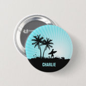 Beach Surfer individuelle Name Button (Vorne & Hinten)