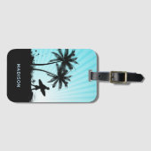 Beach Surfer individuelle Name Gepäckanhänger (Vorderseite (Horizontal))
