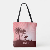 Beach Surfer individuelle Name Taschen (Rückseite)