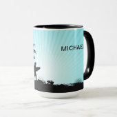 Beach Surfer individuelle Name Tasse (VorderseiteRechts)
