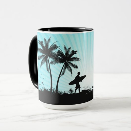 Beach Surfer individuelle Name Tasse (Vorderseite Links)