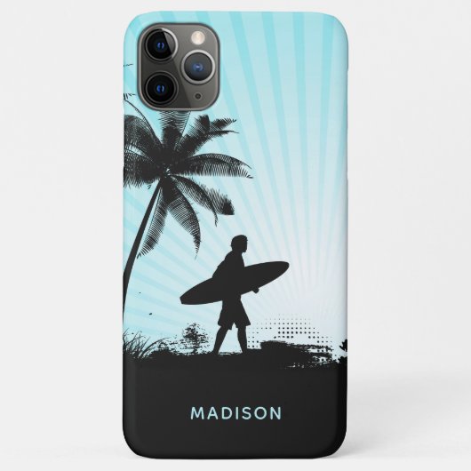 Beach Surfer individuelle Name Telefongehäuse Case-Mate iPhone Hülle (Rückseite)
