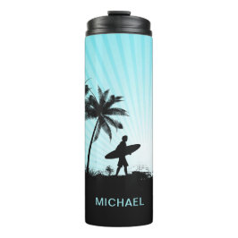 Beach Surfer individuelle Name tumbler Thermosbecher