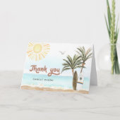 Beach Surfing Baby Dusche Dankeskarte (Vorderseite)