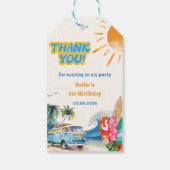 Beach Surfing Geburtstagsparty Geschenktasten Geschenkanhänger (Rückseite)