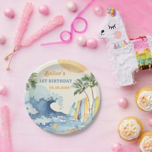 Beach Surfing Geburtstagsparty Pappteller (Party)