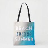 Beach Surfing Summer Typografy Sand Ocean Tasche (Vorderseite)