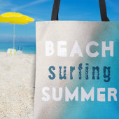 Beach Surfing Summer Typografy Sand Ocean Tasche