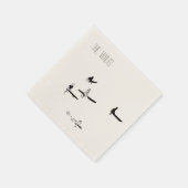 Beach Surfing Wedding Cocktail Napkin Serviette (Ecke)