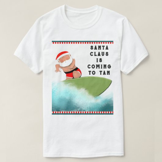 Beach Surfing Weihnachten T-Shirt (Design vorne)