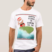 Beach Surfing Weihnachten T-Shirt (Vorderseite)