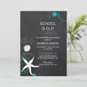 Beach Surprise Retirement Party für Lehrer Einladung (Stehend Vorderseite)