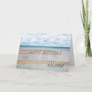 Beach-Szene 18. Geburtstagskarte mit 3D-Briefen Karte