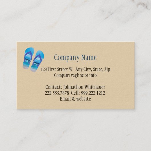 Beach Szene Dreh Flop Fun Sommerurlaub Kunst Visitenkarte (Vorderseite)