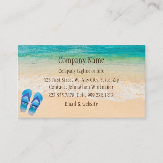 Beach Szene Drehte Flop Fun Sommerurlaub Art Busi Visitenkarte (Vorderseite)