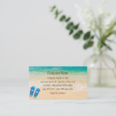 Beach Szene Drehte Flop Fun Sommerurlaub Art Busi Visitenkarte (Stehend Vorderseite)